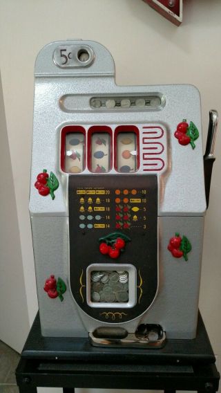 Mills Black Cherry 5 Cent Antique Slot Machine