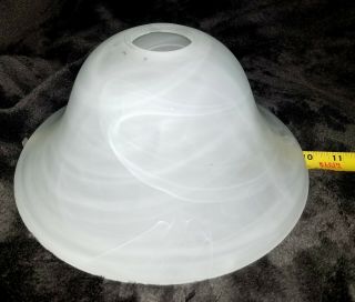 White Frosted Alabaster Glass Shade Replacement Approximately 10 Inches Swirled