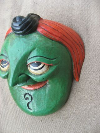 Antique Handmade Nepali Wooden Mask Wall Hanging,  Nepal 3