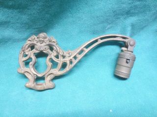 Antique Bridge Floor Lamp Parts - Ornate Cast Iron Top Arm
