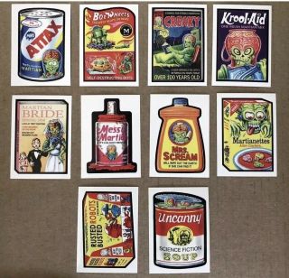2018 Topps Wacky Packages Mars Attacks Complete Set 10/10 Limited Printing