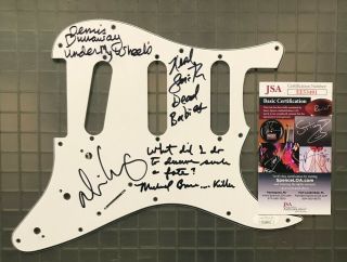 Alice Cooper Group Signed Autograph Strat Guitar Pickguard X4 Jsa