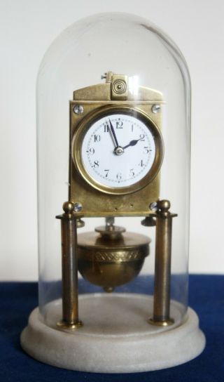 Very Rare Miniature 400 Day Anniversary Torsion Clock.  Made By Kienzle.