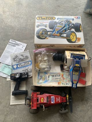 Vintage 1980’s Tamiya Fox 2wd Racing Buggy - Box,  Papers,  Charger,  Batteries, .