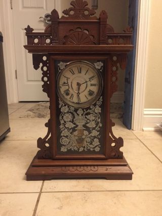 Antique 1880’s E.  N.  Welch Kitchen Clock Tycoon 8 Day Hour And Half Hour Strike