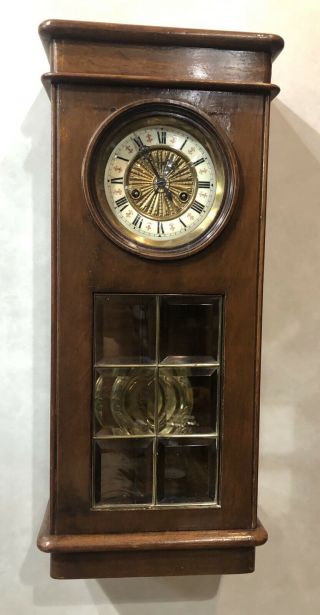 Gustav Becker German Vienna Regulator Spring Driven Hanging Wall Clock