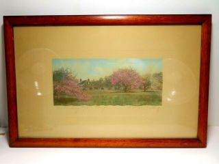 Vintage Signed Wallace Nutting Hand Tinted Print 