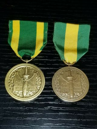 Wwi Us Army Mexican Border & Spanish War Service Nmubered Medal Set X2