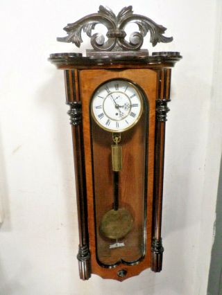 Very Large 41 " German Weight Wall Regulator With Subsidiary Seconds Hand