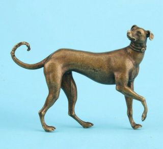 Unique China Bronze Statue Animal Greyhound Solid Mascot Collec Gift Old