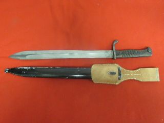 Wwi German Butcher Bayonet With Scabbard And Frog