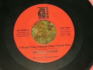 Latin Soul 45 Hector Rivera " I Want You,  I Need You,  I Love You " 4 Points 4452