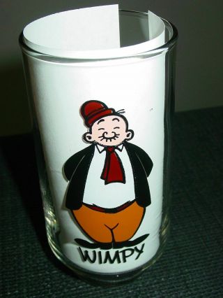 1975 Coke Coca Cola Kollect A Set Wimpy Popeye Cartoon Glass Tumbler