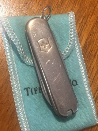 Vintage Tiffany & Co.  18k & Sterling Silver Swiss Army Pocket Knife With Pouch