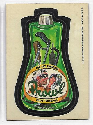 1976 Topps Wacky Package Packs 16th 16 Series Sticker Prowl - Shifty - Shampoo Sl
