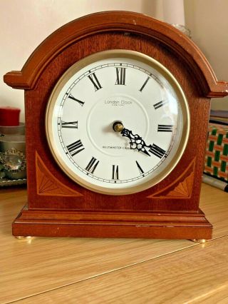 London Clock Co Mahogany Break Arch Westminster Chime Chiming Mantle Clock