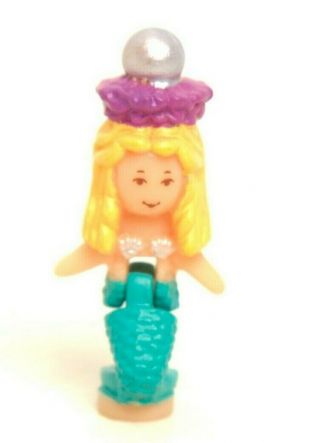 Vintage Polly Pocket Pretty Pearl Surprise Mermaid Polly Doll For Ring 1994 Blue