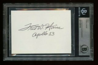 Fred Haise Signed Card Bas Authenticated Nasa Apollo 13 Astronaut