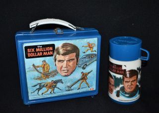 The Six Million Dollar Man Lunch Box And Thermos Vintage 1974 Aladdin