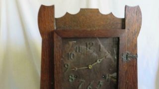 Antique Sessions Mission Arts & Crafts Clock - Dark Oak Case 3