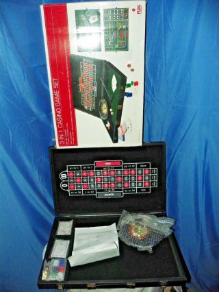 " 3 - In - 1 " Casino Game Set - Blackjack Roulette Craps All In 22 " Carrying Case