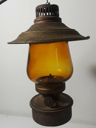 Old Vintage Small Kerosene Oil Table Lamp Vintage oil lamp with stand 2