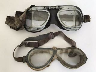 Wwl Wwll Raf British Air Goggles For Flying Helmet