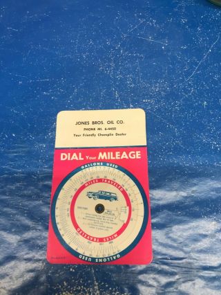 Vintage Jones Bros.  Oil Co.  Champlin,  Mn.  Mileage Calculator