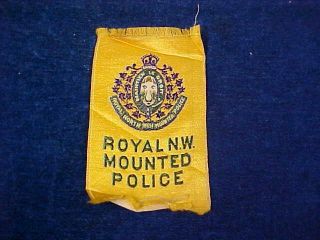 Rare Orig Ww1 Silk " Rnwmp " Royal North West Mounted Police
