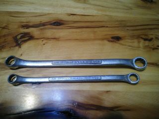 Vintage =craftsman= =v= Double Box End Wrenches 3/8 " X 7/16 " & 1/2 " X 9/16 " Usa