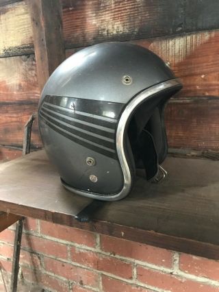 Arthur Fulmer Af40 Vintage Motorcycle Helmet Gray Size Medium