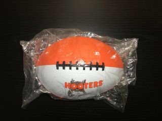 HOOTERS FOOTBALL ORANGE & WHITE OWL LOGO BLACK LACES IN FACTORY PLASTIC 3