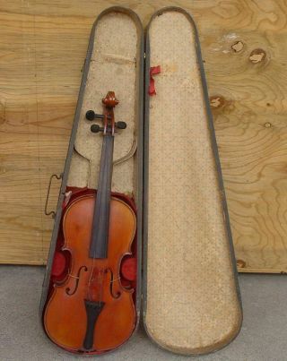 Estate Fresh 1910 Antique J.  A.  Baader & Co,  Adolf Baader 3/4 Violin Coffin Case