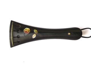 Antique Vintage Violin Tailpiece With Pearl Inlaid Flower C.  1900 - 30 4/4 Size