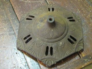 Antique Vtg Lamp Cast Iron Metal Decorative Floor Base Table Retro Light Old