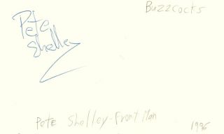 Pete Shelley Front Man Buzzcocks Rock Band Music Signed Index Card Jsa