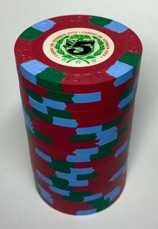 20 Paulson Casino De Isthmus City $5 Red Casino Grade Poker Chips
