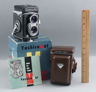 Vintage 1950s Japanese Yashica Mat Tlr 1st Model 35mm Film Camera & Box
