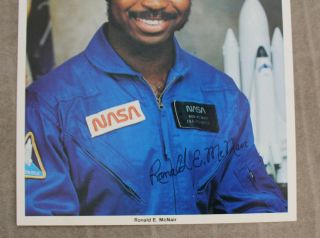 STS - 51 - L Challenger Ronald McNair 8x10 signed Photo 2