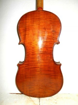 Antique Old Vintage German " Markneukirchen " 2 Pc.  Back Full Size Violin - Nr