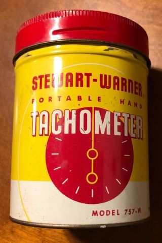 Vintage 1957 Stewart Warner Portable Hand Rotary Tachometer Tach Mdl 757 - W