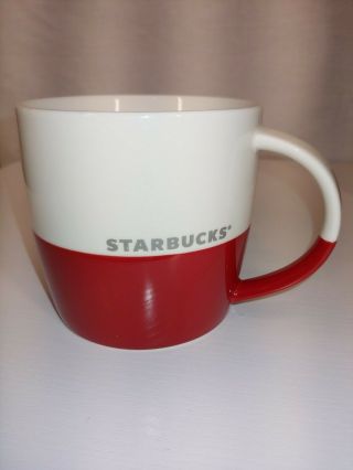 2011 Starbucks Red White Mug 18oz Porcelain