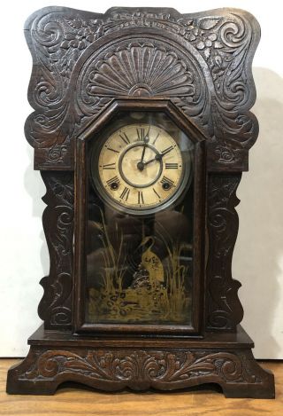 Sessions 8 Day Gingerbread Mantel Kitchen Pressed Wood Shelf Clock
