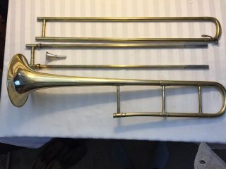 1900 French Word Fair Of Paris Couesnen Authentic Trombone.