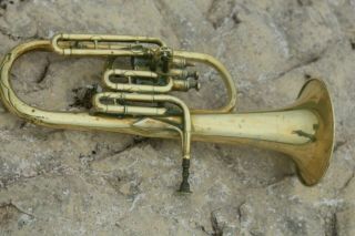 Vintage Brass Tuba Couesnon Paris 1900s Length 21.  3inch Diam Bell 7.  3inch