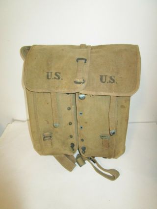 Vintage Wwi U.  S.  Army Military Backpack Pack Rucksack R.  I.  A.  1917 Field Gear