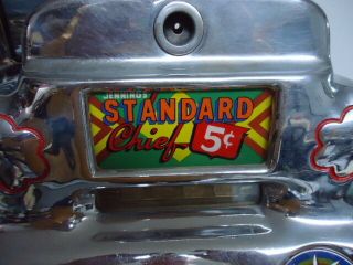 Antique Slot Machine 5¢ O.  D.  Jennings 1946 Standard Chief 2