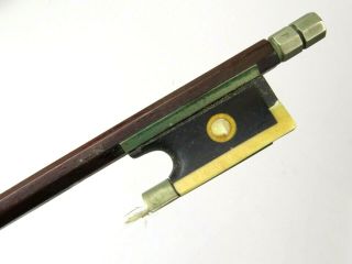 Antique Violin Bow Hand Carved Wood Mother Of Pearl Inlay 29 " Marked German