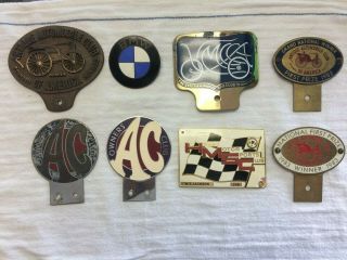 8 Vintage License Plate Tag Toppers