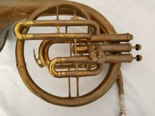 Antique 1920 Frank Holton Brass French Horn - Mellophone,  sn 48682 Elkhorn,  WI 2